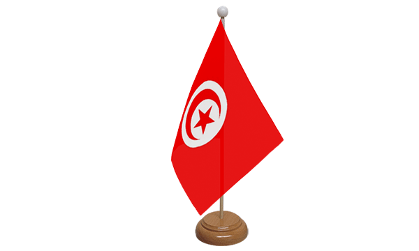 Tunisia Small Flag with Wooden Stand
